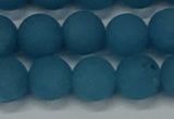 CEQ269 15.5 inches 12mm round matte blue sponge quartz beads