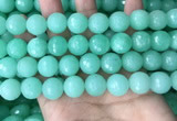 CEQ315 15.5 inches 14mm faceted round green sponge quartz beads