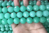 CEQ316 15.5 inches 16mm faceted round green sponge quartz beads