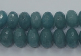 CEQ35 15.5 inches 8*12mm faceted rondelle blue sponge quartz beads