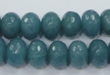 CEQ36 15.5 inches 10*14mm faceted rondelle blue sponge quartz beads