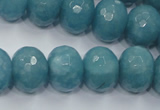 CEQ37 15.5 inches 12*16mm faceted rondelle blue sponge quartz beads