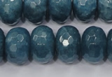 CEQ38 15.5 inches 13*18mm faceted rondelle blue sponge quartz beads