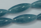 CEQ67 15.5 inches 10*30mm rice blue sponge quartz beads