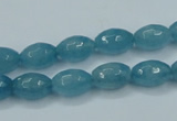 CEQ71 15.5 inches 8*12mm faceted rice blue sponge quartz beads