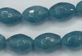 CEQ74 15.5 inches 13*18mm faceted rice blue sponge quartz beads