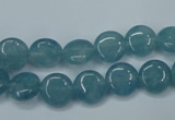 CEQ92 15.5 inches 10mm flat round blue sponge quartz beads