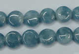 CEQ93 15.5 inches 12mm flat round blue sponge quartz beads