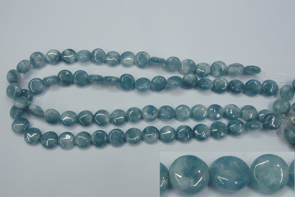 CEQ93 15.5 inches 12mm flat round blue sponge quartz beads