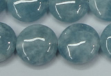 CEQ97 15.5 inches 20mm flat round blue sponge quartz beads