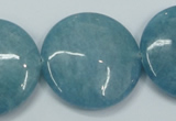 CEQ99 15.5 inches 30mm flat round blue sponge quartz beads