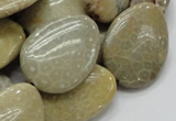 CFA16 15.5 inches 22*30mm flat teardrop chrysanthemum agate beads