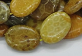 CFA48 15.5 inches 18*25mm oval yellow chrysanthemum agate beads