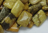 CFA53 15.5 inches 13*18mm rectangle yellow chrysanthemum agate beads