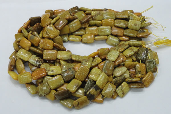 CFA53 15.5 inches 13*18mm rectangle yellow chrysanthemum agate beads