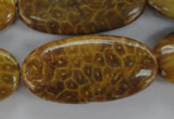 CFA61 15.5 inches 20*40mm oval yellow chrysanthemum agate beads