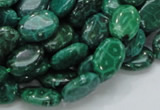 CFA70 15.5 inches 10*14mm oval green chrysanthemum agate beads