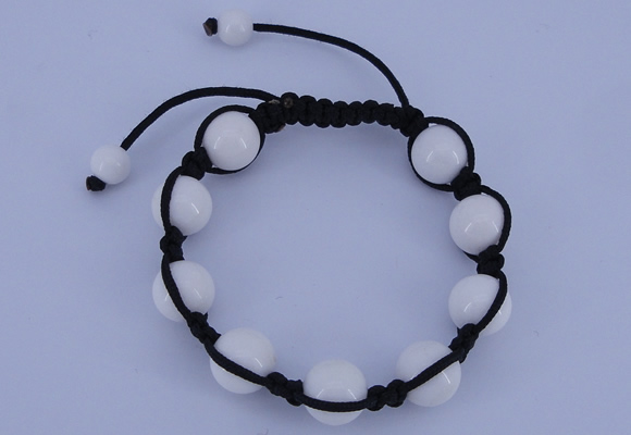 CFB515 12mm round candy jade beads adjustable bracelet wholesale