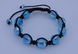 CFB524 12mm faceted round crystal beads adjustable bracelet wholesale