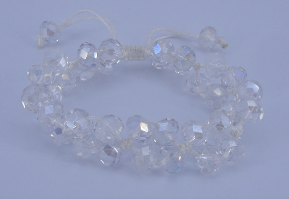 CFB580 8*10mm faceted rondelle crystal beads adjustable bracelet