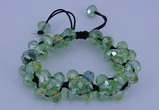 CFB581 8*10mm faceted rondelle crystal beads adjustable bracelet