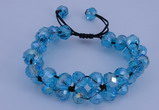 CFB582 8*10mm faceted rondelle crystal beads adjustable bracelet