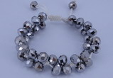 CFB585 8*10mm faceted rondelle crystal beads adjustable bracelet