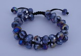 CFB586 8*10mm faceted rondelle crystal beads adjustable bracelet