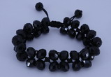 CFB587 8*10mm faceted rondelle crystal beads adjustable bracelet