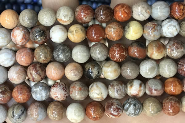 CFC343 15.5 inches 10mm round red fossil coral beads wholesale