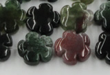 CFG1001 15.5 inches 16mm carved flower Indian Agate beads