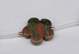 CFG1005 15.5 inches 20mm carved flower unakite gemstone beads