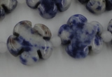 CFG1024 15.5 inches 16mm carved flower sodalite gemstone beads