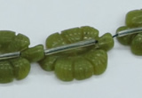 CFG11 15.5 inches 20*28mm carved leaf Korean jade beads