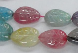 CFG1121 15.5 inches 15*20mm carved leaf agate gemstone beads