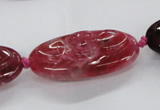 CFG1135 15.5 inches 20*40mm carved oval agate gemstone beads