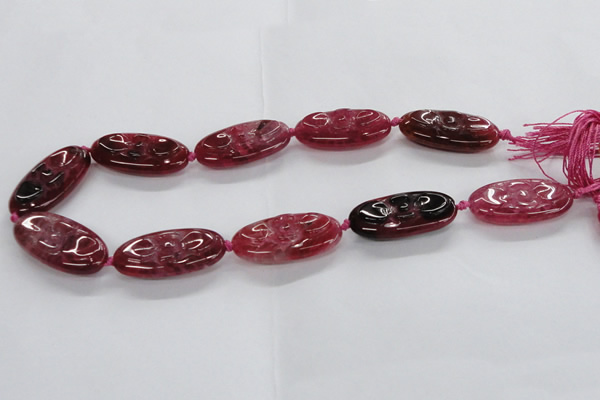 CFG1135 15.5 inches 20*40mm carved oval agate gemstone beads