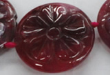 CFG1160 15.5 inches 45mm carved flower agate gemstone beads