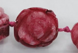 CFG1171 15.5 inches 35mm carved flower plated agate gemstone beads