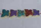 CFG1197 7.5 inches 40*45mm - 45*55mm butterfly druzy agate beads