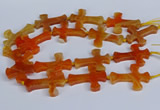 CFG1231 15.5 inches 32*45mm - 35*48mm cross dragon veins agate beads