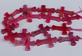 CFG1233 15.5 inches 32*45mm - 35*48mm cross dragon veins agate beads