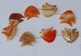 CFG1255 15.5 inches 38*42mm - 42*45mm carved fish agate beads