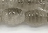 CFG1500 15.5 inches 15*20mm carved rice smoky quartz beads