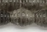 CFG1501 15.5 inches 15*20mm carved rice smoky quartz beads