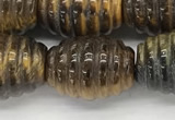 CFG1508 15.5 inches 15*20mm carved rice tiger eye beads