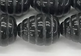 CFG1521 15.5 inches 15*20mm carved teardrop black agate beads