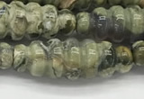 CFG1544 15.5 inches 10*30mm carved rice rhyolite gemstone beads