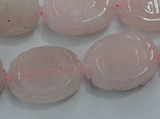 CFG206 15.5 inches 18*25mm carved oval rose quartz gemstone beads