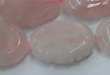 CFG207 15.5 inches 22*30mm carved oval rose quartz gemstone beads